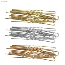 JAVRICK, новинка, настоящая черная/Золотистая u-образная Шпилька, заколки для волос, металлические шпильки, заколка для женщин, инструменты для посуды, аксессуары, 10 шт./лот