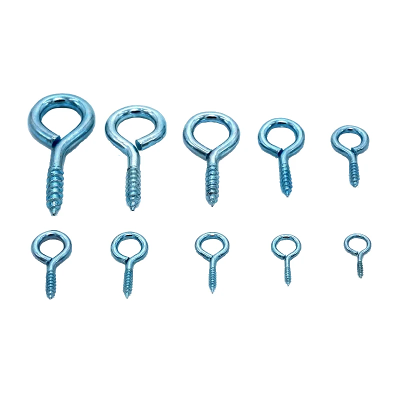 Carbon Steel Eye Pin Screws Hooks Eyelets DIY Jewelry Wood Products Processing Hardware Fasteners Screws