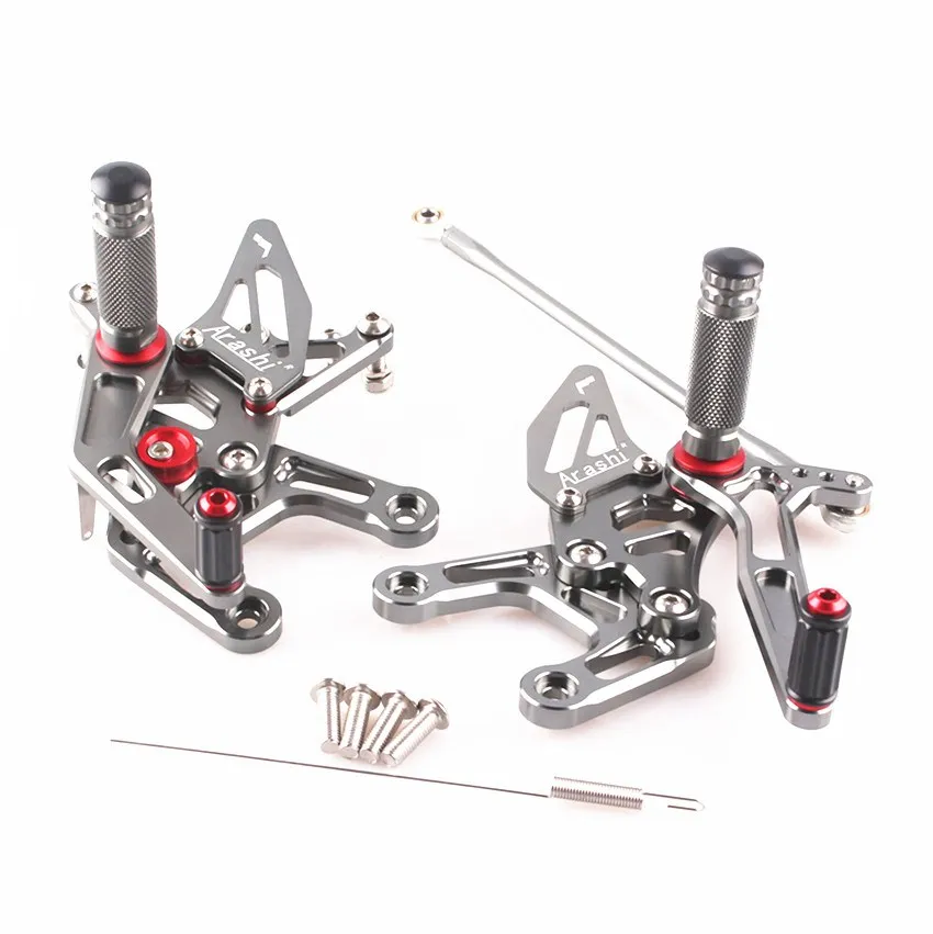 

For Kawasaki Ninja ZX10R 2011 2012 2013 2014 Motorcycle CNC Aluminum Adjustable Rearset Foot Pegs Gray