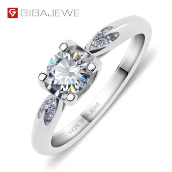 

GIGAJEWE Moissanite Ring 0.5ct VVS1 Round Cut F Color Lab Diamond 925 Silver Jewelry Love Token Woman Girlfriend Courtship Gift