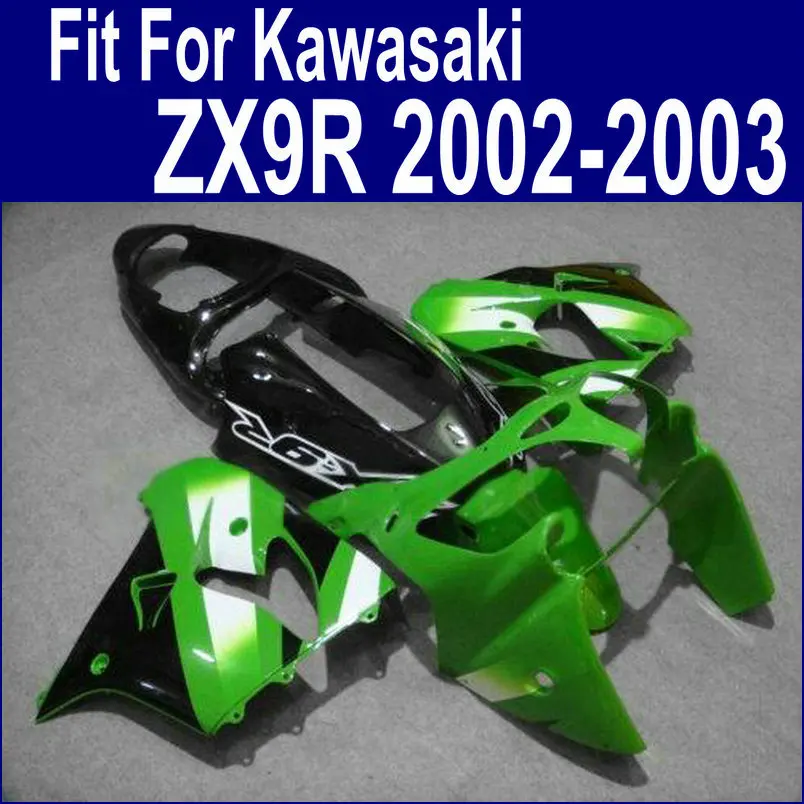Бак Обтекатели для Kawasaki Ninja ZX9R комплект обтекателей 2002 2003 02 03 Зеленый Белый Черный