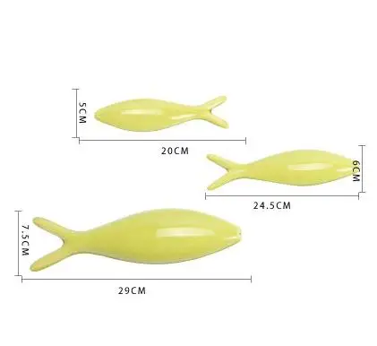 Современные трехмерные керамические рыбные промыслы, гостиная, столовая, домашнее настенное украшение на стену - Цвет: style 2