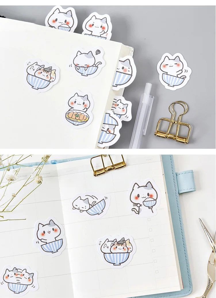 45 шт./кор. милые наклейки в виде Kawaii Cat наклейки мультфильм Бумага ноутбука наклейки для детей Подарки креативный забавные Классические игрушки