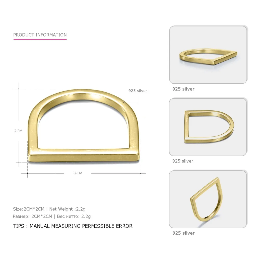e-Manco 925 Sterling Silver Rings Silver Color Wedding Rings for Women Minimalist Jewelry Bague Femme Anillos Mujer