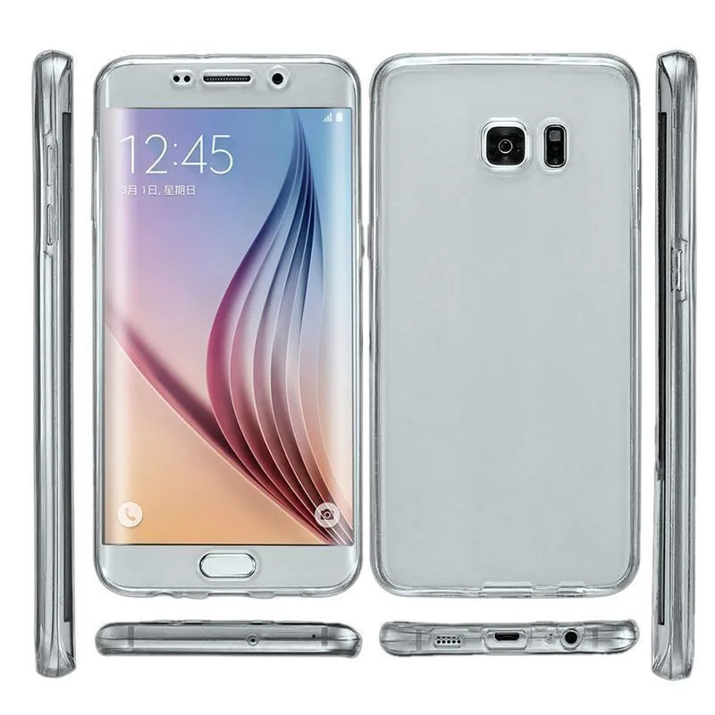NOTOW Передний + задний Мягкий ТПУ Прозрачный 360 Полный чехол для Samsung Galaxy S6 Edge/S6 Edge