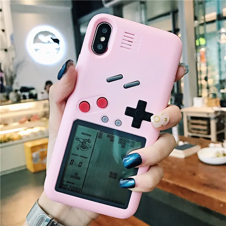 

Tetris Game Machine Phone Case For iPhone 6 6S Plus Cover Retro Game Console Case For iPhone 7 8 Plus X XS XR Max Pink Panther