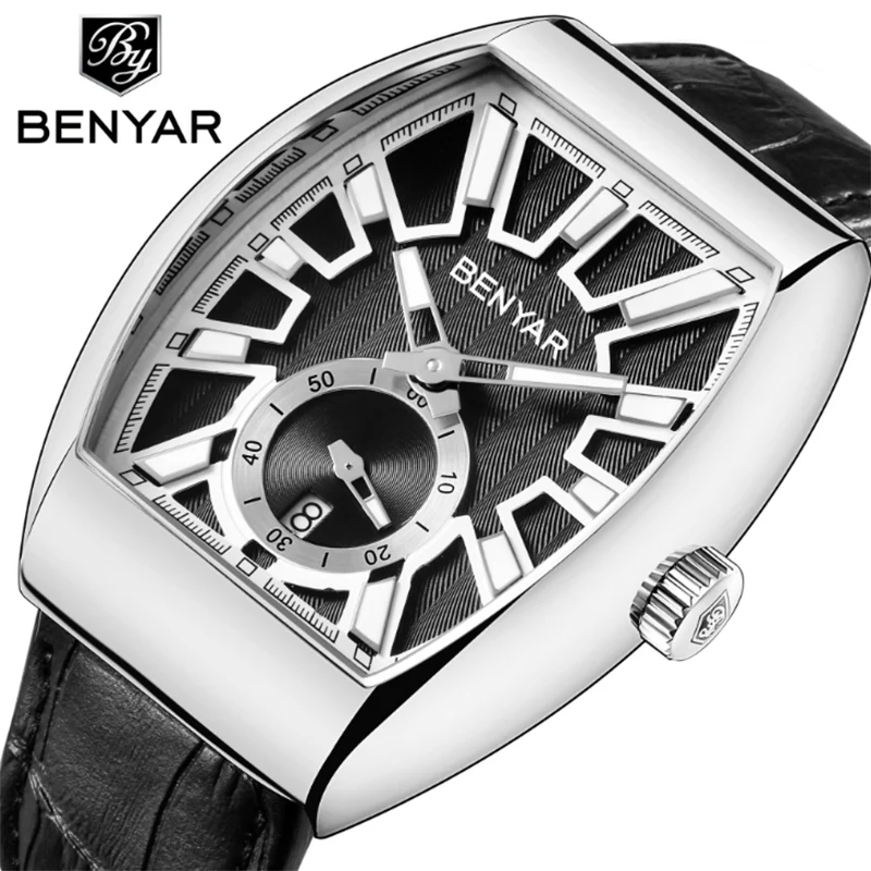 

Top Brand Luxury Benyar 2019 Mens Watches Relojes Leather Quartz Clock Male Sport Waterproof Watch Men Relogio Masculino montre