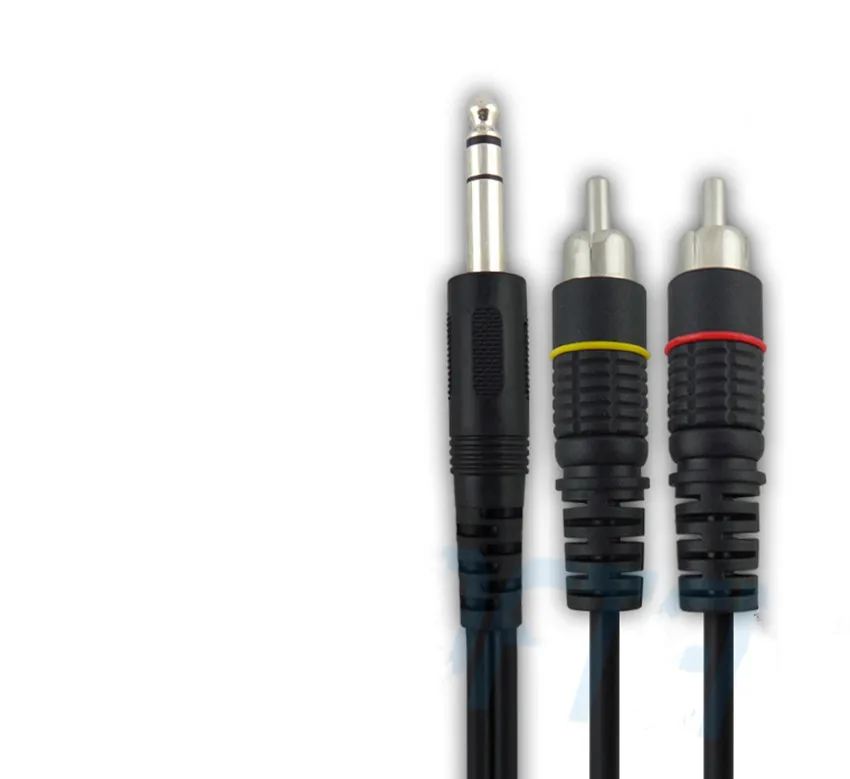 6.35 6.5 double track to 2 RCA Turn the double lotus Audio line Double parallel audio cables 6.35 6.5 double track to 2 RCA Turn the double lotus Audio line Double parallel audio cables
