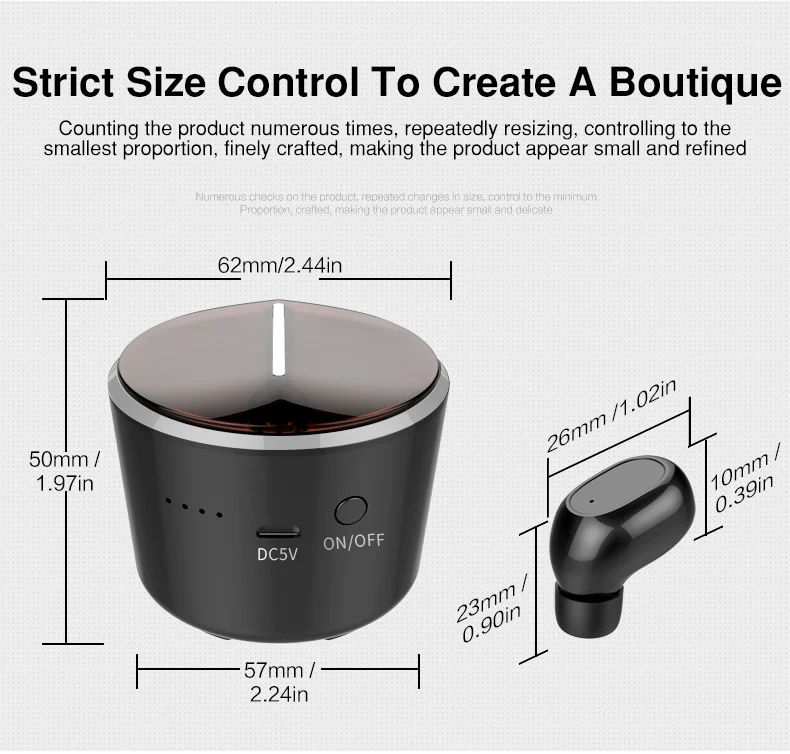TWS Mini In-ear Bluetooth Earphone Wireless Earbuds Stereo Bass Sound Headset With Mic Charging Box For iPhone Phone Xiaomi  (17)