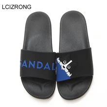 LCIZRONG/летние креативные домашние тапочки для пар; мужские пляжные вьетнамки с животными; женские и мужские шлепанцы; домашние тапочки с милой собачкой