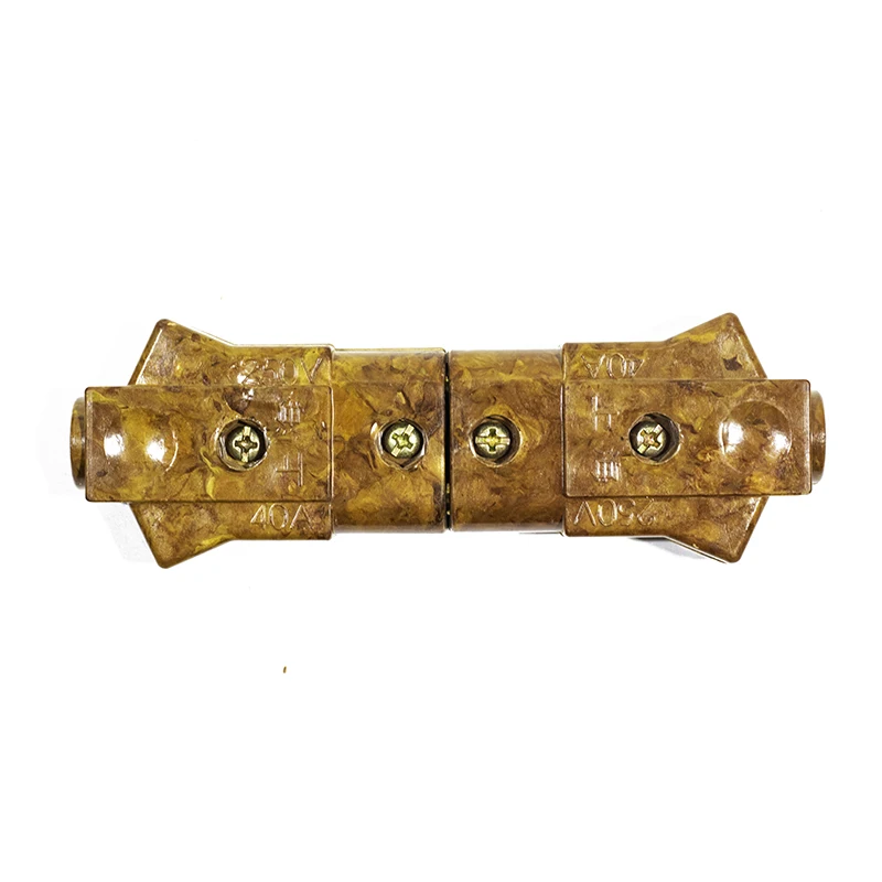 

40A Pair Bakelite Plug Female-Male Connector 2 round PIN Rewireable Socket Plug Set Stage Light for Stage TV Studio Church Party