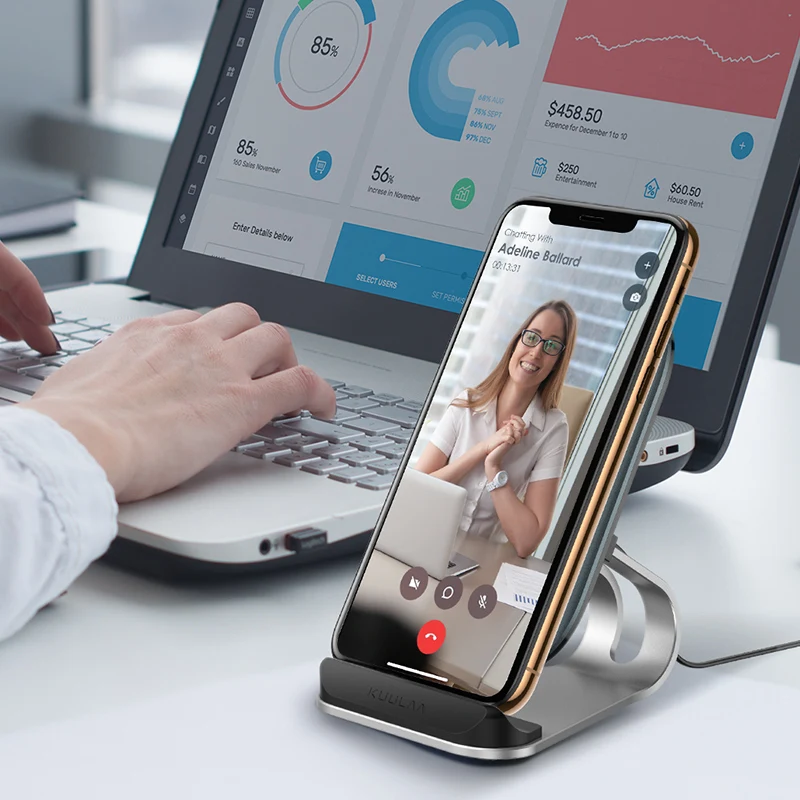 KUULAA Qi Wireless Charger 15W for iPhone X XS 8 XR Samsung S9 Xiaomi Fast Wireless Charging Dock Station Phone Holder Charger