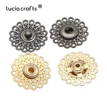 Lucia crafts 5 пар/лот золото/пистолет черный металлический аксессуар в виде цветка оснастки застежки кнопки DIY Швейные аксессуары для одежды G0522
