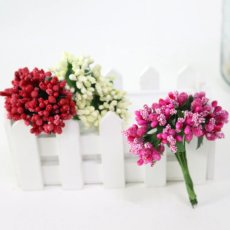JAROWN Artificial Small Berry Colorful Beads Candy Box Gift Box Accessories DIY Wedding Creative Garland Flores Decor Flower (6)
