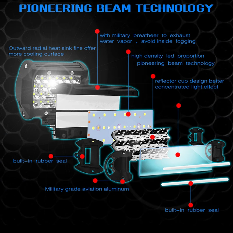 2 шт. 12 v 72 w фары для рабочие Автомобильные фары 7200lm 6000 К вождения вспомогательная лампа 4-дюймовые крыши полосы света Установите внедорожного автомобиля фары