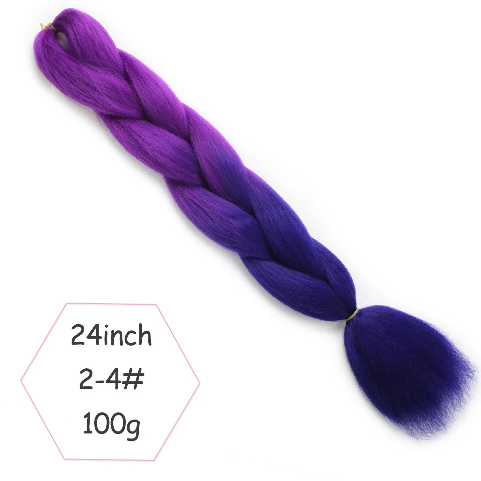 Xtrend фиолетовый Омбре плетение волос выражений 2" 100 г большие синтетические косы крючком волокна волос 10 шт. термостойкие - Цвет: #6