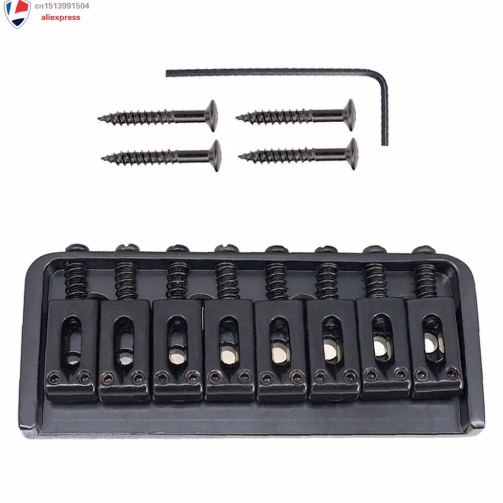 8 String Guitar Bridge Assembly Saddle Screw for Electric Guitar Black