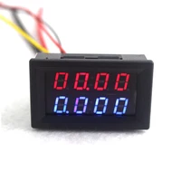 Цифровой вольтметр Амперметр 200 В постоянного тока 10A Напряжение измеритель тока Питание DC4V-28V красные, синие светодиодный двойной Дисплей - изображение
