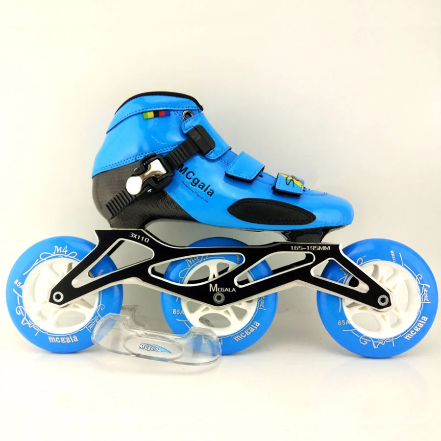 الألياف الزجاجية الأحذية المهنية سرعة حذاء تزلج بعجلات النساء الرجال 3*110 مللي متر عجلات المنافسة الأسطوانة أحذية التزلج سباق Patines
