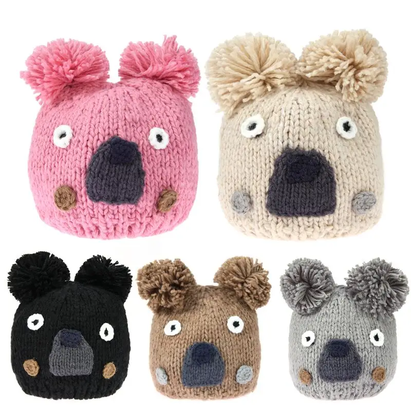 2017 Winter Baby Knitted Hat Toddler Cartoon Animal Sloth Cap Cute