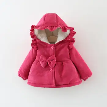 

Baby Snow Coat For Girls Winter Warm Jackets Kids Fur Snowsuit Girl Overcoat Cotton-Padded Infant Velvet Thick Hoodies 2 3 years