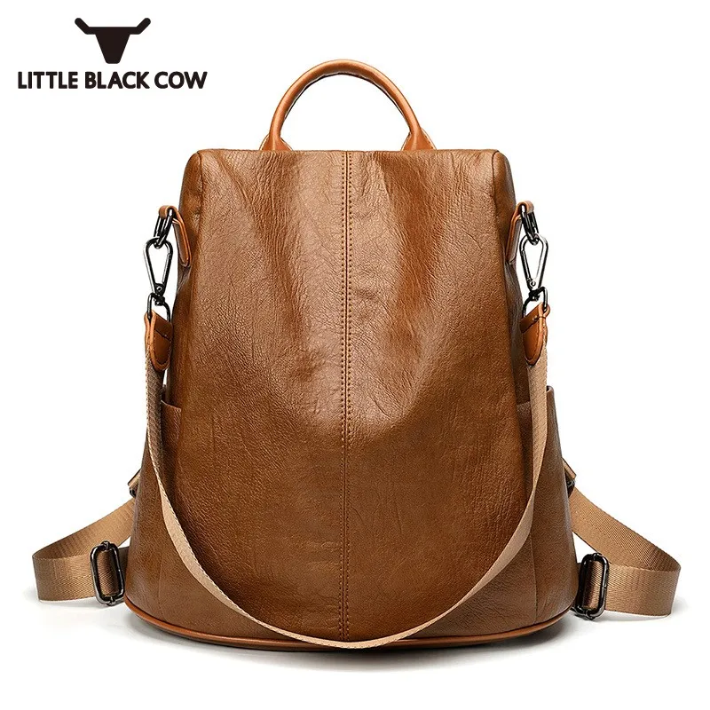 

Designer Brand Original Backpack Female 2019 New Fashion Soft PU Leather School Backpack Women Casual Large Capacity Travel Bags