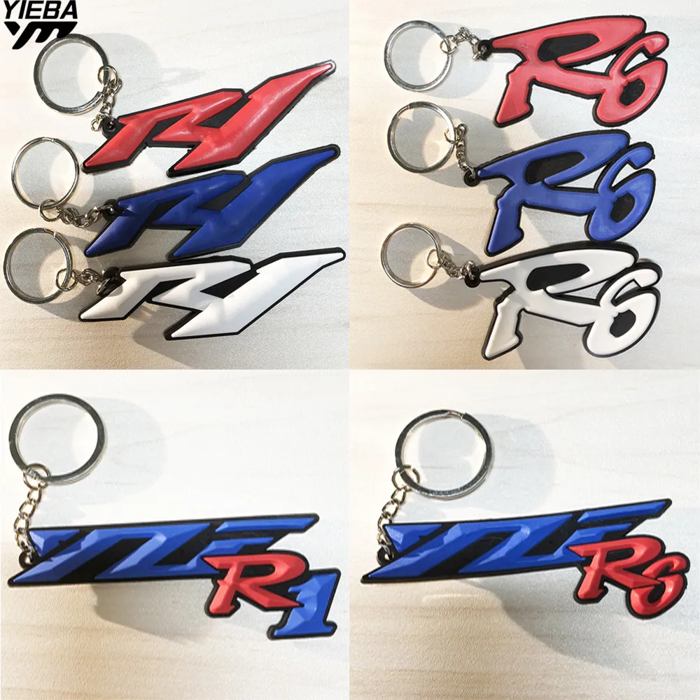 Key Chain Motorcycle Accessories Rubber Keyring soft Keychain 1 Key rings For TMAX 500/530 YZF R15 R3 R25 YBR 125 YZF R6 R1 FZ6R