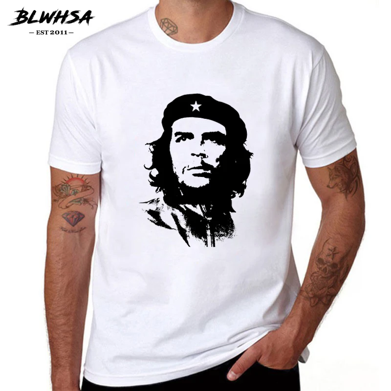 BLWHSA Che Guevara Hero, Мужская футболка, высокое качество, с принтом, хлопок, короткий рукав, футболки, хипстер, с рисунком, крутая мужская одежда