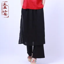 Оригинальные тайские Непальские национальные двойные штаны для рыбалки, однотонные широкие хлопковые льняные брюки, широкие штаны