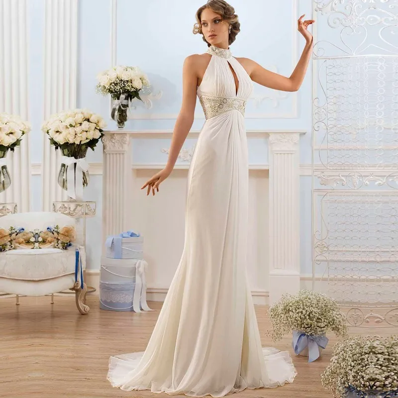 Bead Beach Bridal Wedding Gowns Fashion 