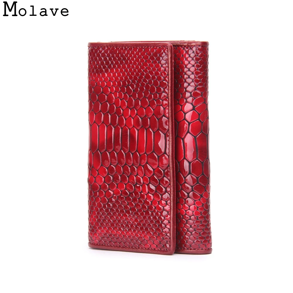 MOLAVE Portafogli Standard di брендовый дизайн Donne Del Cuoio Genuino Serpentina Borse Con Il Supporto Carta oct27|port designs|brand