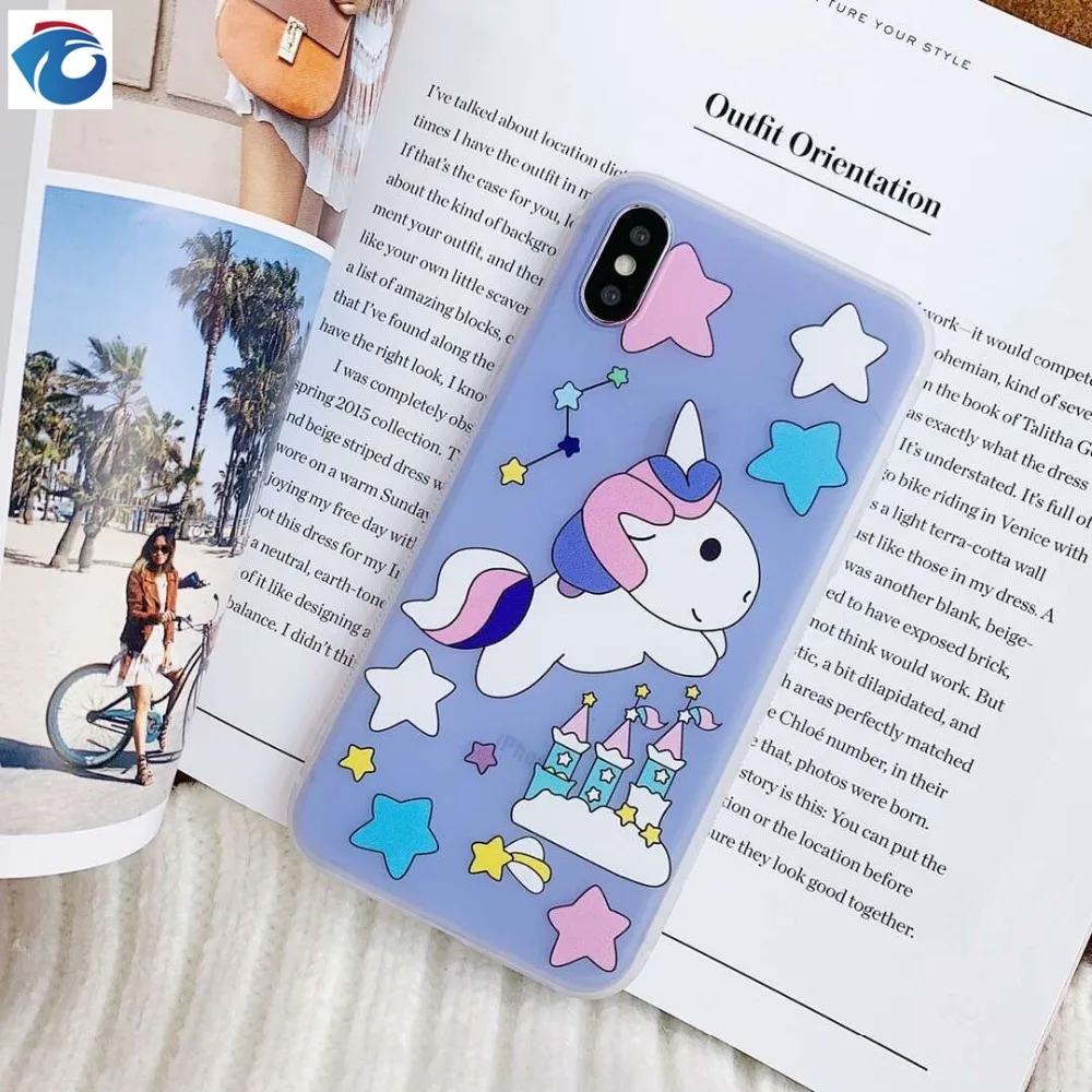 HUANQING Cute Cartooon Unicorn Phone Case For iphone X XR XS Max Case for iphone 6 6s 7 8 plus Cover Rainbow Fashion Soft Case06