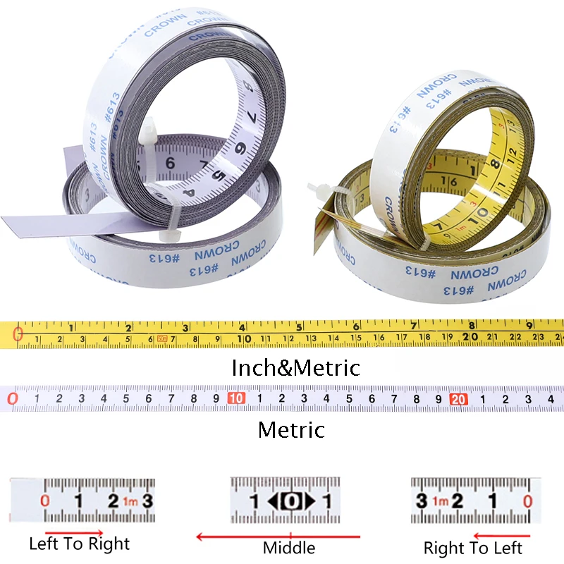  Inch & Metric Self Adhesive Tape Measure Steel Miter Saw Scale Miter Track Ruler For Router Table S