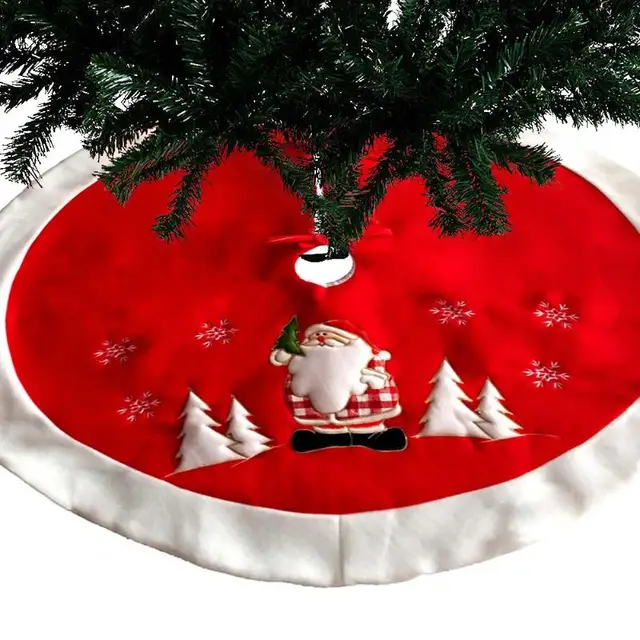 red plush christmas tree skirt