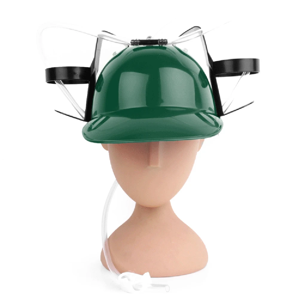 

Drinker Hat Beer and Soda Drinking Hard Hat Helmet Toy Party Prop Guzzler Helmet Drinking Miner Hat With Beer Can Straw Soda
