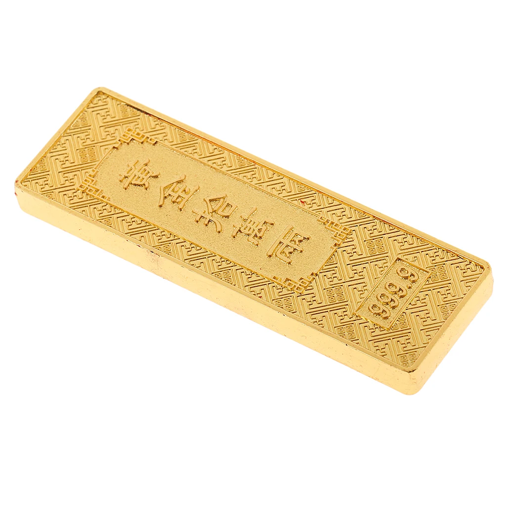 Chinese Feng Shui Fake Bullion Gold Bar Wealth Crafts for Home Office Charm