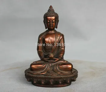 

xd 001184 7'' China Tibet Bronze Shakyamuni Buddha Statue Hold Offering Bowl