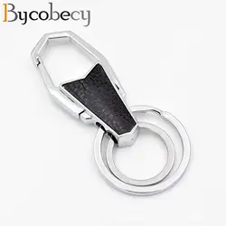 BYCOBECY новый модный металлический брелок для ключей высокого качества кожаный брелок для ключей подвеска личность двойное кольцо Талия