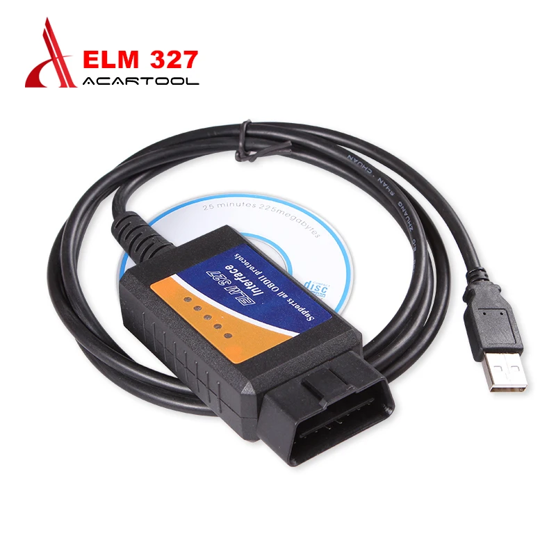 

2018 OBDII Protocol ELM327 USB Cables Adapter For Most OBD2 Vehicles Scanner V 1.5 ELM 327 USB Scan Diagnostic Tools Black