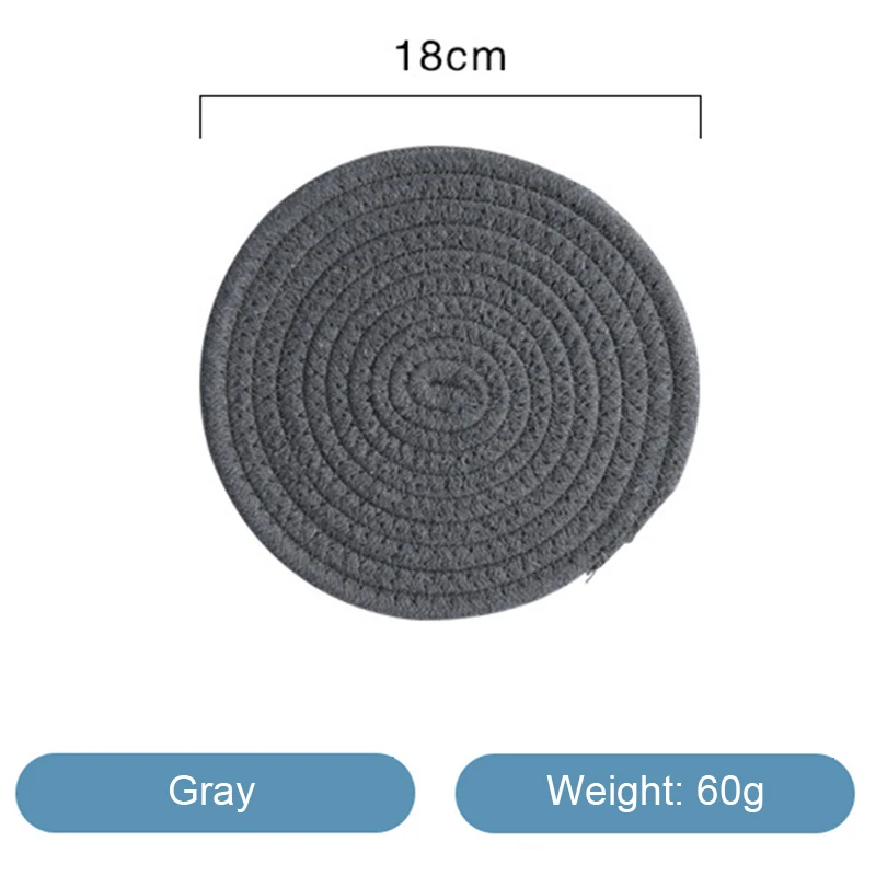 11/18/30cm круглая Нескользящие стол рами изоляционная Подушка сплошной Салфетки льняные стол коврик для кухни, принадлежности для украшения дома коврик - Цвет: 18cm grey