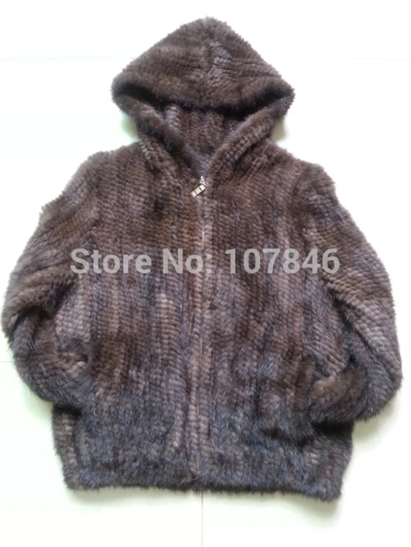 Осенняя женская натуральная вязаная норковая шуба куртка с капюшоном зимнее женское меховое пальто плюс размер 4XL 5XL 1356
