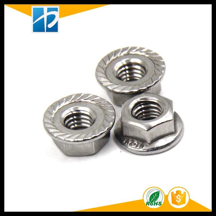 

Free Shipping!!M4 DIN6923 Stainless Steel A2 Flange Hex Nuts,Metric,50pcs