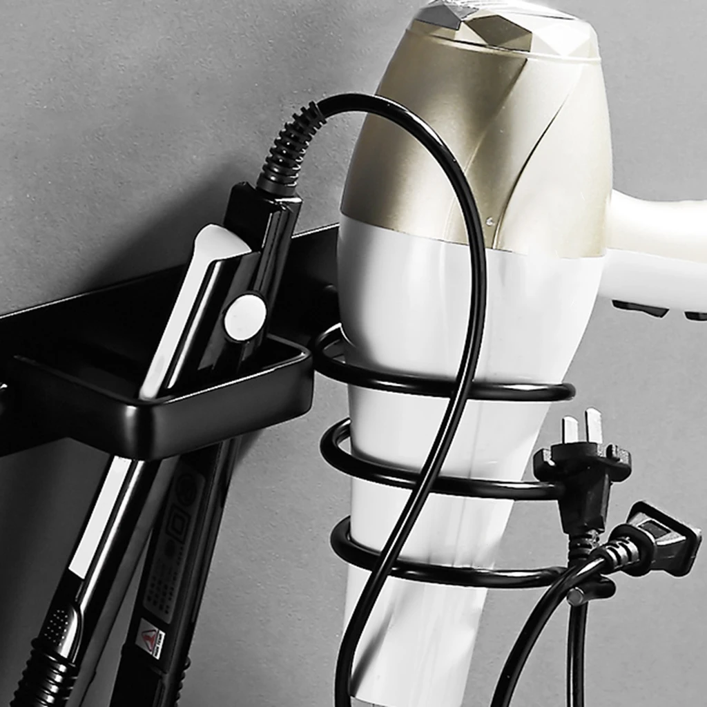 Aluminum Wall Mounted Hair Dryer Holder Stand Hotel Bathroom Shelves