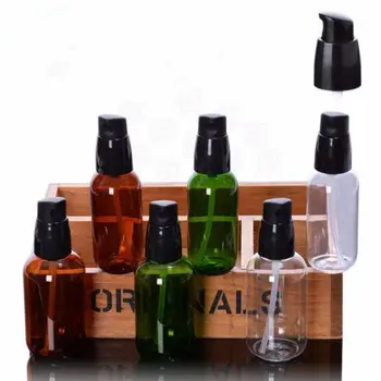 

50ml 80ml Refillable Plastic Makeup Bottle Color PET Emulsion Pump Bottle Women Cosmetic Containers Customized F20172192