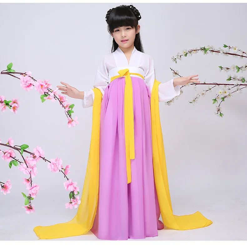 Китайский Детский костюм Hanfu одежда костюм феи Hanfu детская одежда династии Тан костюмы дети древний одежда