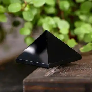 

HOT ! ! ! Pyramid Healing Crystal Crafts Black Natural Obsidian Quartz Crystal Gift Home Decor Beautiful Lustrous Surface
