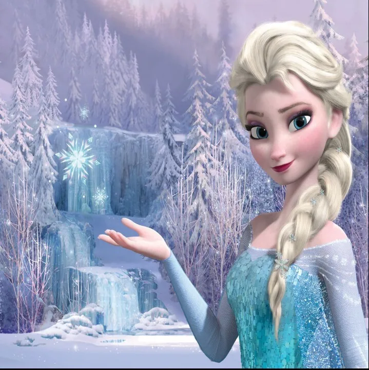 

8x8FT Queen Elsa Princess Light Pink Waterfall Falls Forest Girls Party Custom Photo Backgrounds Studio Backdrops Vinyl 2.4x2.4m