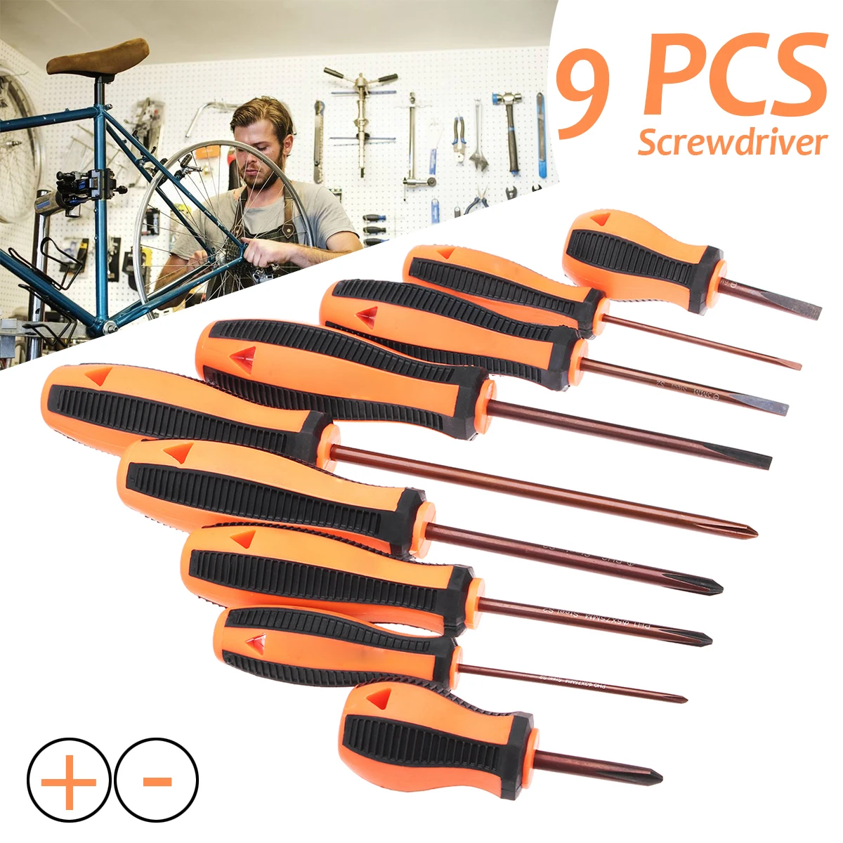 

9Pcs S2 Aolly Steel DIY Screwdriver Set Multi-Bit Car Hand Repair Tools Kit Home Useful Slotted Screw Drivers Multi Hand Tools