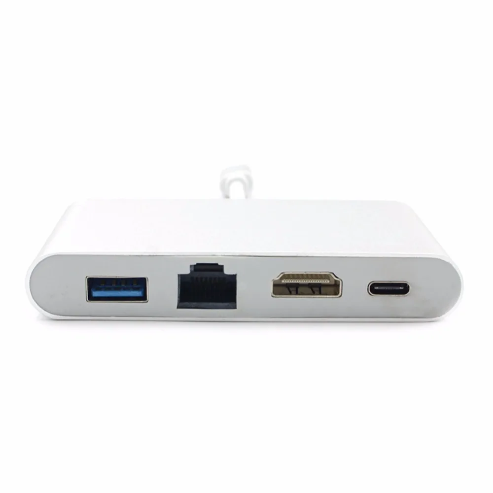 USB3.1 Тип C к HDMI Gigabit Ethnernet RJ45 USB 3,0 USB-C концентратор адаптер Thunderbolt сплиттер AV 4 к HDTV OTG зарядное устройство конвертер ПК