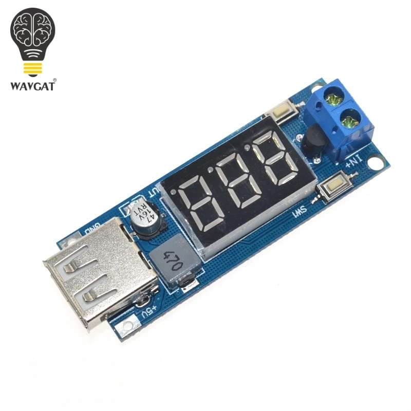 

DC-DC Step Down Module Two-wire Voltmeter 5 V USB Charger or Power Supply Input 4.5V-40V Output 5V/2A